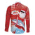 Hawaiian Mele Kalikimaka Family Matching Off Shoulder Short Dress and Hawaiian Shirt Funny Santa Riding Lei Dolphin with Kakau Tattoos - Polynesian Pride