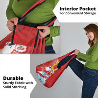 Hawaiian Mele Kalikimaka Grocery Bag Funny Santa Riding Lei Dolphin with Kakau Tattoos - Polynesian Pride