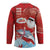 Hawaiian Mele Kalikimaka Hockey Jersey Funny Santa Riding Lei Dolphin with Kakau Tattoos - Polynesian Pride