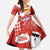 Hawaiian Mele Kalikimaka Kid Short Sleeve Dress Funny Santa Riding Lei Dolphin with Kakau Tattoos - Polynesian Pride