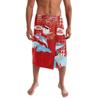 Hawaiian Mele Kalikimaka Lavalava Funny Santa Riding Lei Dolphin with Kakau Tattoos - Polynesian Pride