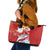 Hawaiian Mele Kalikimaka Leather Tote Bag Funny Santa Riding Lei Dolphin with Kakau Tattoos - Polynesian Pride