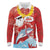 Hawaiian Mele Kalikimaka Long Sleeve Polo Shirt Funny Santa Riding Lei Dolphin with Kakau Tattoos - Polynesian Pride