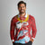 Hawaiian Mele Kalikimaka Long Sleeve Polo Shirt Funny Santa Riding Lei Dolphin with Kakau Tattoos - Polynesian Pride
