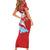 Hawaiian Mele Kalikimaka Short Sleeve Bodycon Dress Funny Santa Riding Lei Dolphin with Kakau Tattoos - Polynesian Pride