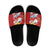 Hawaiian Mele Kalikimaka Slide Sandals Funny Santa Riding Lei Dolphin with Kakau Tattoos - Polynesian Pride