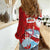 Hawaiian Mele Kalikimaka Women Casual Shirt Funny Santa Riding Lei Dolphin with Kakau Tattoos - Polynesian Pride