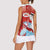 Hawaiian Mele Kalikimaka Women Sleeveless Polo Shirt Funny Santa Riding Lei Dolphin with Kakau Tattoos - Polynesian Pride