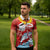 Hawaiian Mele Kalikimaka Zipper Polo Shirt Funny Santa Riding Lei Dolphin with Kakau Tattoos - Polynesian Pride
