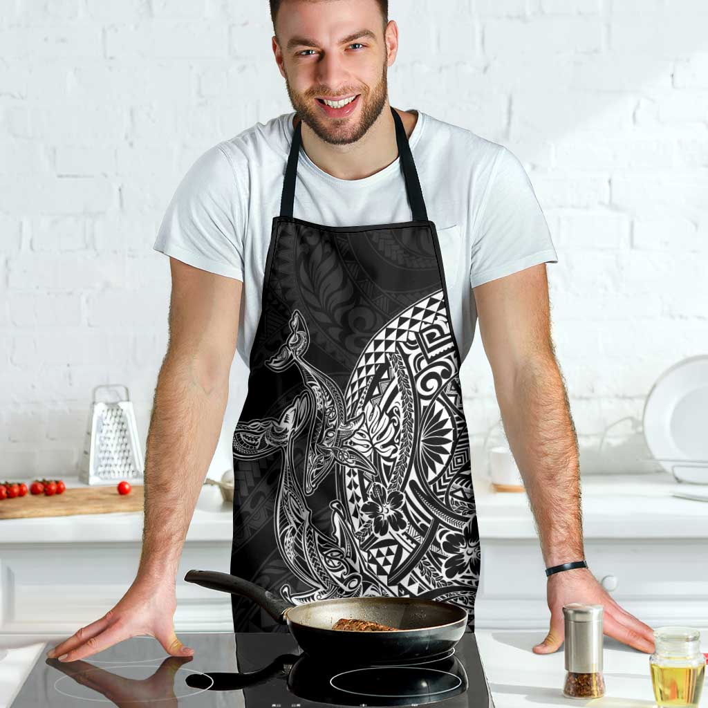 Hawaiian Whales Polynesian Art Motifs Apron Black Color - Polynesian Pride