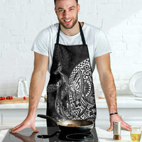 Hawaiian Whales Polynesian Art Motifs Apron Black Color - Polynesian Pride