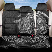 Hawaiian Whales Polynesian Art Motifs Back Car Seat Cover Black Color - Polynesian Pride