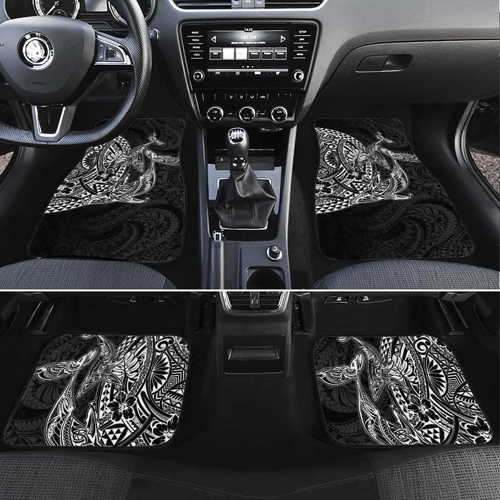 Hawaiian Whales Polynesian Art Motifs Car Mats Black Color - Polynesian Pride