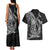 Hawaiian Whales Polynesian Art Motifs Couples Matching Tank Maxi Dress and Hawaiian Shirt Black Color - Polynesian Pride