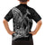 Hawaiian Whales Polynesian Art Motifs Family Matching Long Sleeve Bodycon Dress and Hawaiian Shirt Black Color - Polynesian Pride