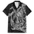 Hawaiian Whales Polynesian Art Motifs Family Matching Long Sleeve Bodycon Dress and Hawaiian Shirt Black Color - Polynesian Pride