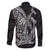 Hawaiian Whales Polynesian Art Motifs Family Matching Long Sleeve Bodycon Dress and Hawaiian Shirt Black Color - Polynesian Pride
