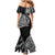 Hawaiian Whales Polynesian Art Motifs Family Matching Mermaid Dress and Hawaiian Shirt Black Color - Polynesian Pride