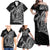 Hawaiian Whales Polynesian Art Motifs Family Matching Off Shoulder Maxi Dress and Hawaiian Shirt Black Color - Polynesian Pride
