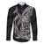 Hawaiian Whales Polynesian Art Motifs Family Matching Off Shoulder Maxi Dress and Hawaiian Shirt Black Color - Polynesian Pride