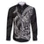Hawaiian Whales Polynesian Art Motifs Family Matching Short Sleeve Bodycon Dress and Hawaiian Shirt Black Color - Polynesian Pride