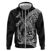 Hawaiian Whales Polynesian Art Motifs Hoodie Black Color - Polynesian Pride