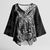 Hawaiian Whales Polynesian Art Motifs Kimono Sleeve Blouse Black Color - Polynesian Pride