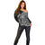 Hawaiian Whales Polynesian Art Motifs Off Shoulder Sweater Black Color - Polynesian Pride