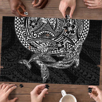 Hawaiian Whales Polynesian Art Motifs Puzzle Black Color - Polynesian Pride