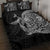 Hawaiian Whales Polynesian Art Motifs Quilt Bed Set Black Color - Polynesian Pride