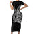 Hawaiian Whales Polynesian Art Motifs Short Sleeve Bodycon Dress Black Color - Polynesian Pride