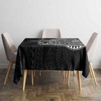 Hawaiian Whales Polynesian Art Motifs Tablecloth Black Color - Polynesian Pride