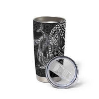 Hawaiian Whales Polynesian Art Motifs Tumbler Cup Black Color - Polynesian Pride