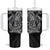 Hawaiian Whales Polynesian Art Motifs Tumbler With Handle Black Color - Polynesian Pride