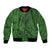 Hawaiian Whales Polynesian Art Motifs Bomber Jacket Green Color - Polynesian Pride