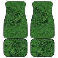 Hawaiian Whales Polynesian Art Motifs Car Mats Green Color - Polynesian Pride
