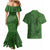 Hawaiian Whales Polynesian Art Motifs Couples Matching Mermaid Dress and Hawaiian Shirt Green Color - Polynesian Pride