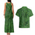 Hawaiian Whales Polynesian Art Motifs Couples Matching Tank Maxi Dress and Hawaiian Shirt Green Color - Polynesian Pride