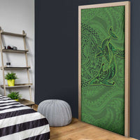 Hawaiian Whales Polynesian Art Motifs Door Cover Green Color - Polynesian Pride