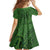 Hawaiian Whales Polynesian Art Motifs Family Matching Long Sleeve Bodycon Dress and Hawaiian Shirt Green Color - Polynesian Pride
