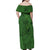 Hawaiian Whales Polynesian Art Motifs Family Matching Off Shoulder Maxi Dress and Hawaiian Shirt Green Color - Polynesian Pride