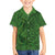 Hawaiian Whales Polynesian Art Motifs Family Matching Off Shoulder Short Dress and Hawaiian Shirt Green Color - Polynesian Pride