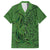 Hawaiian Whales Polynesian Art Motifs Family Matching Short Sleeve Bodycon Dress and Hawaiian Shirt Green Color - Polynesian Pride