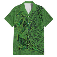 Hawaiian Whales Polynesian Art Motifs Hawaiian Shirt Green Color - Polynesian Pride
