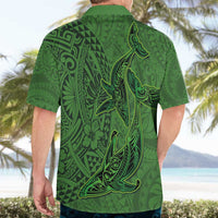 Hawaiian Whales Polynesian Art Motifs Hawaiian Shirt Green Color - Polynesian Pride