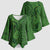 Hawaiian Whales Polynesian Art Motifs Kimono Sleeve Blouse Green Color - Polynesian Pride