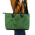 Hawaiian Whales Polynesian Art Motifs Leather Tote Bag Green Color - Polynesian Pride