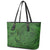 Hawaiian Whales Polynesian Art Motifs Leather Tote Bag Green Color - Polynesian Pride