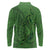 Hawaiian Whales Polynesian Art Motifs Long Sleeve Polo Shirt Green Color - Polynesian Pride