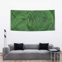 Hawaiian Whales Polynesian Art Motifs Tapestry Green Color - Polynesian Pride